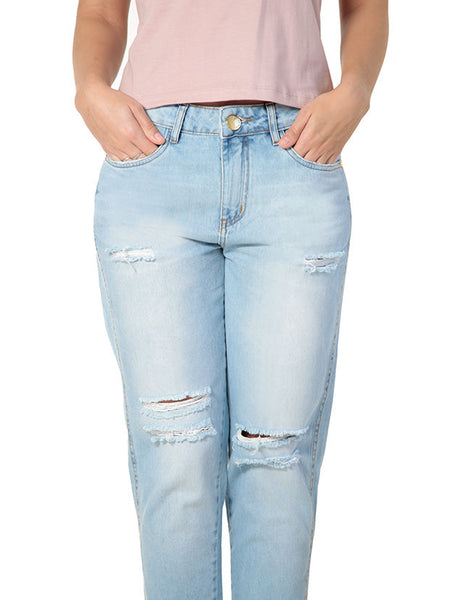 Jeans mujer rasgado skinny fit - TRICOT