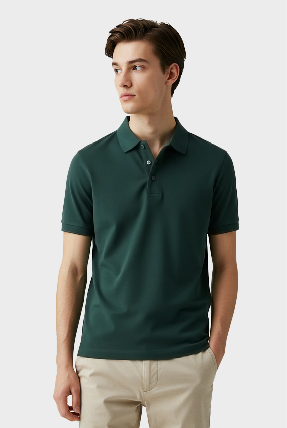 Polo Piquet Pima com Elastano Lisa